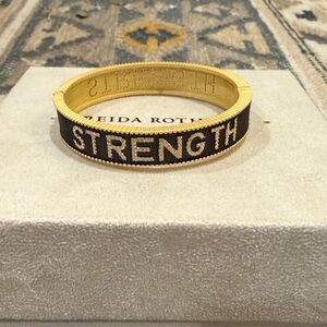 Freida Rothman Gold and Black Strength Bracelet
